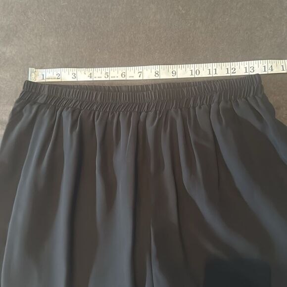 Women’s Black Chiffon 3 Piece Pants Suit Long Lapel Detail Jacket Size 10 NWOT - Picture 12 of 14